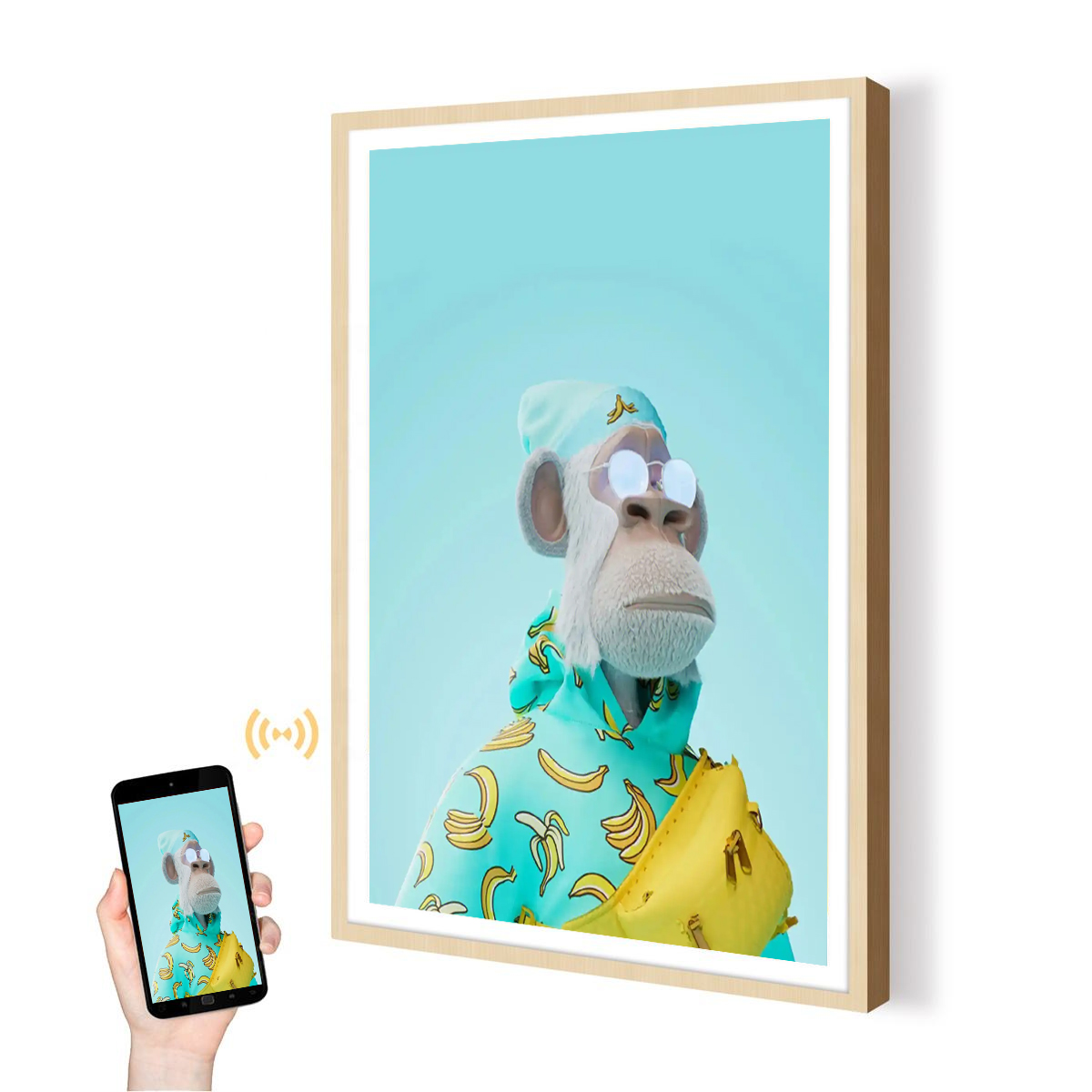 Digital Photo Frame Wifi - Layar Tampilan NFT Foto Video Cloud
