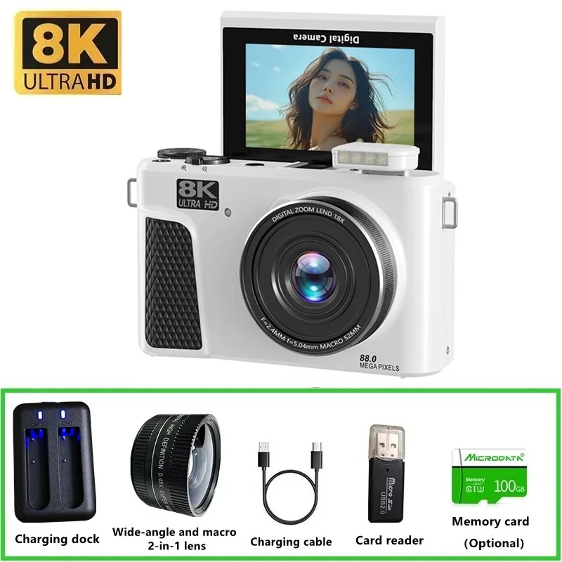 Digital Photo Frame Wifi - Kamera Digital WD300 8K 88MP, kamera