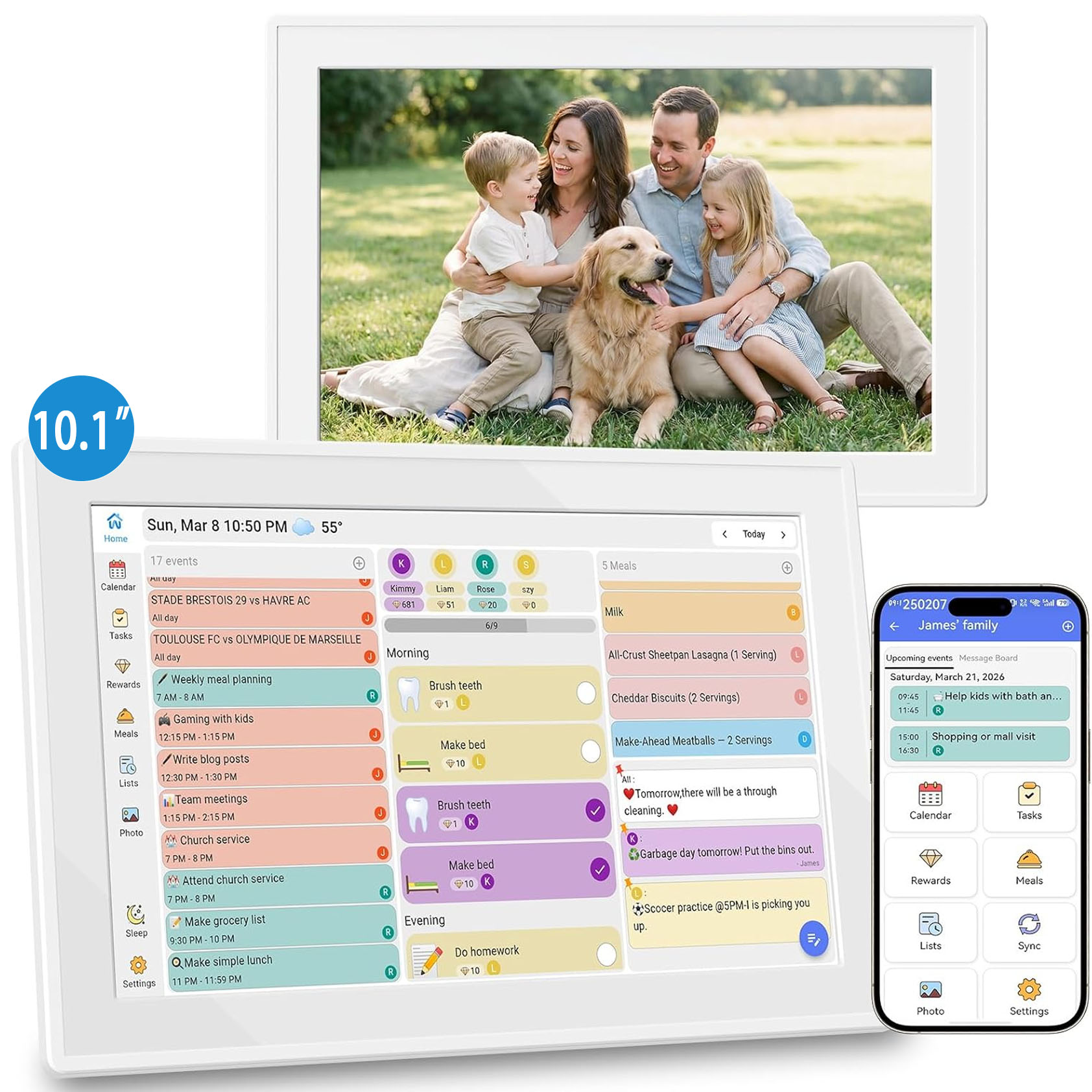 Digital Photo Frame Wifi - Kalender Digital Keluarga WiFi 10.1 Inci,