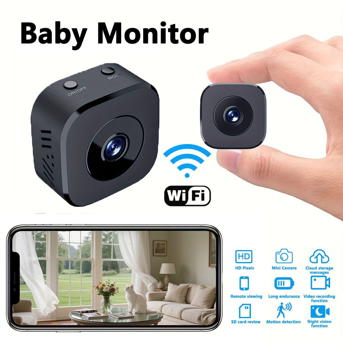 Mini Electronics Gadgets - Kamera WiFi Mini HD 1080P Pengawasan